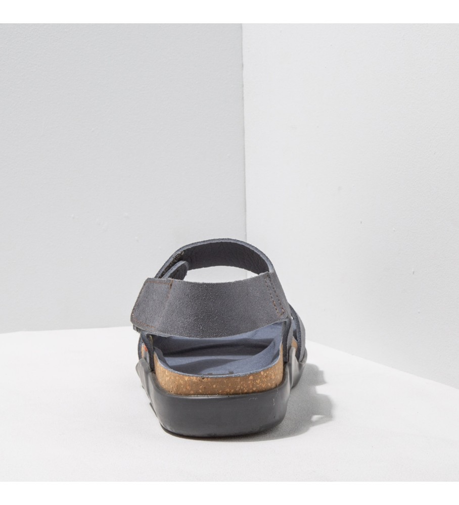 Sandálias Art Leather Skin Back Azul Neblina Biarritz
