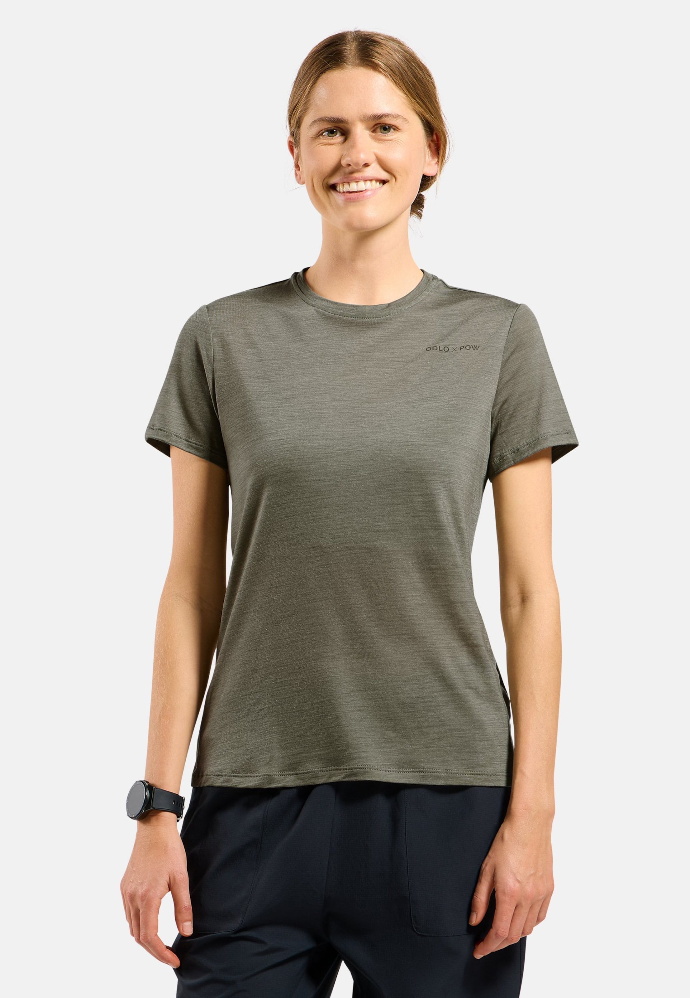 Odlo x POW Collective Voices T-Shirt aus Merinomix in vetiver melange