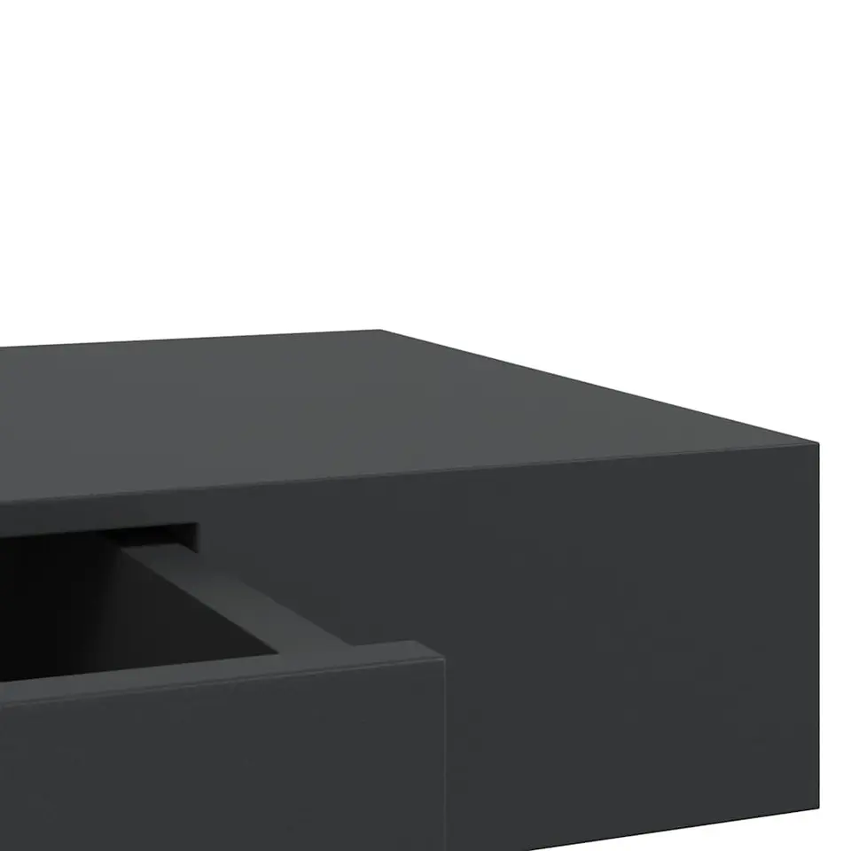 vidaXL - Wandschap - Zwart - MDF - 80 x 25 x 8 cm