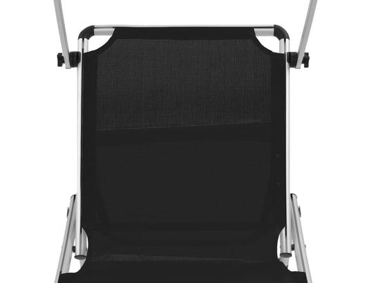 VIDAXL - Bain de soleil Lot de 2 chaises longues pliables avec auvent aluminium et t...