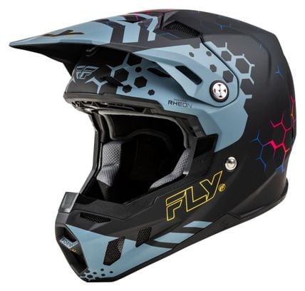 Casque intégral Fly Racing Fly Formula CC Tektonik Noir / Slate / Bleu Mat
