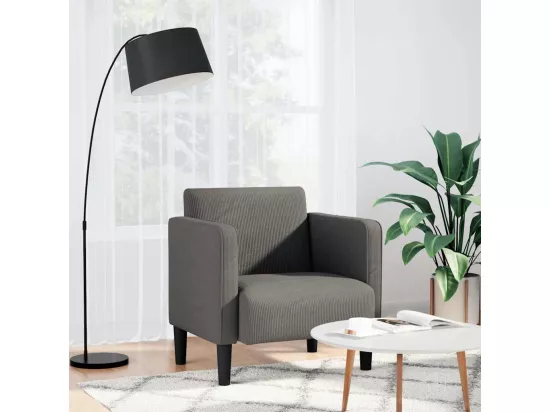 Canapé-chaise accoudoirs gris clair 54 cm tissu velours c?telé