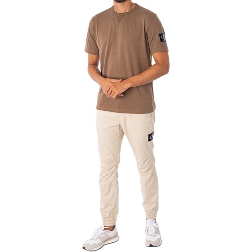Calvin Klein Jeans - Pantalones Informales Monologo Badge Blanco