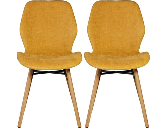 CONCEPT1 - Chaise Lot de 2 C. Keri moutarde tissu