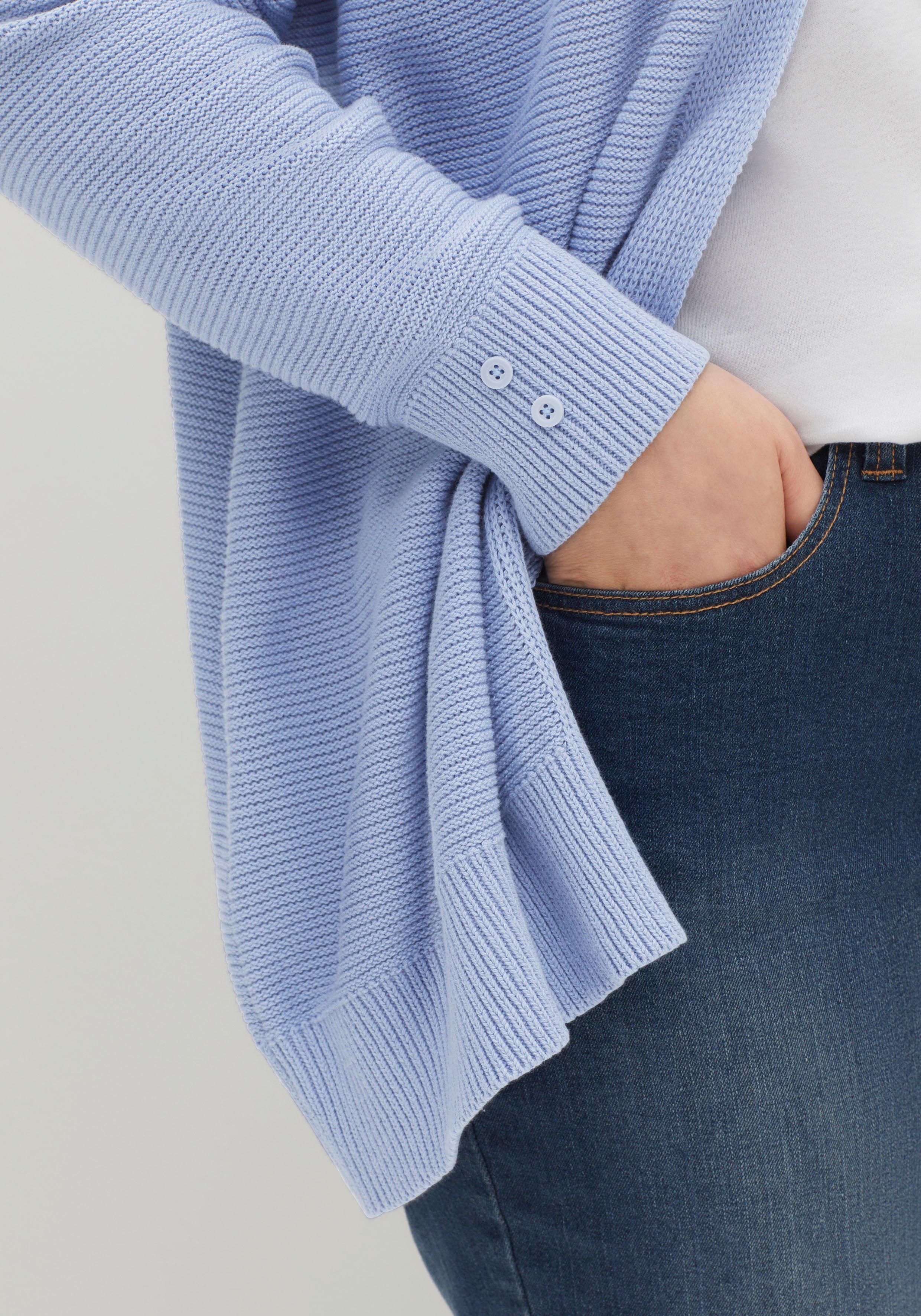 Strickjacke im Linksstrick, offene Form