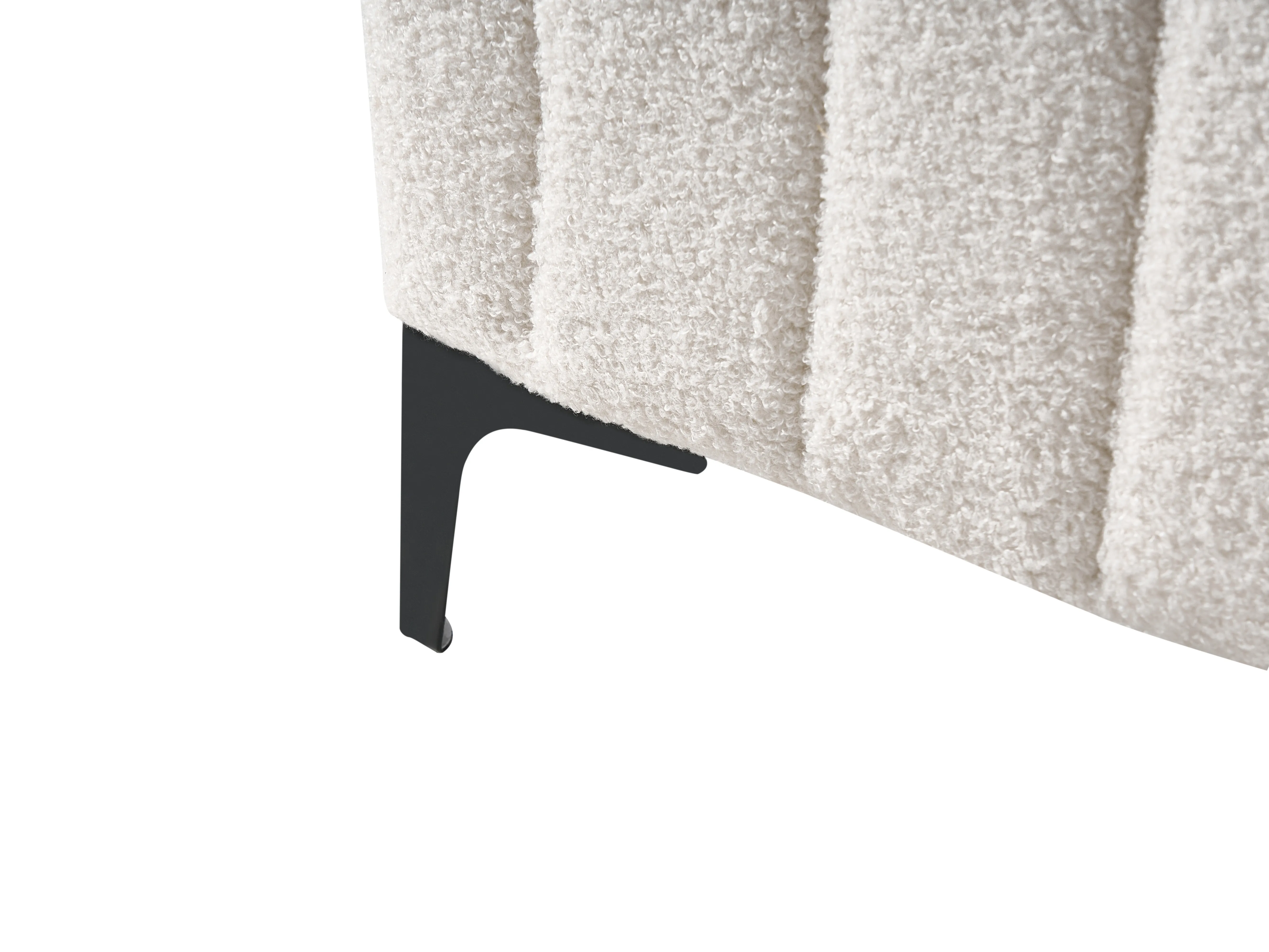 Bed Bouclé LUNAN 120 x 200 cm Gebroken wit