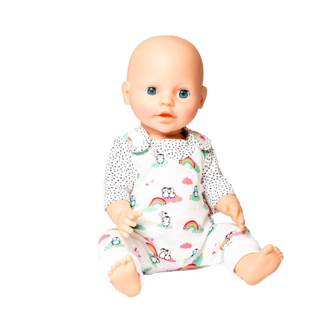 Puppenstrampler Set - Pinguin - Pünktchen - Größe 35 - 45 cm
