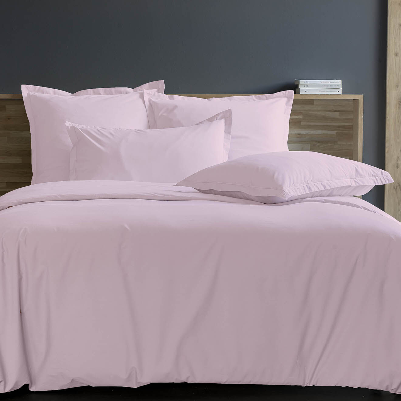 United by PDC Housse de couette 100% Percale de Coton rose poudré