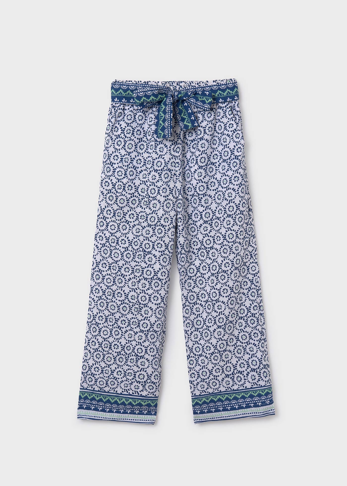 Calças fluidas estampadas para meninas
