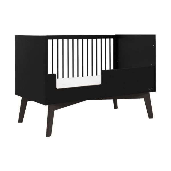 Kidsmill Sixties Babybed Zwart Mat / Walnoot 70 x 140 cm