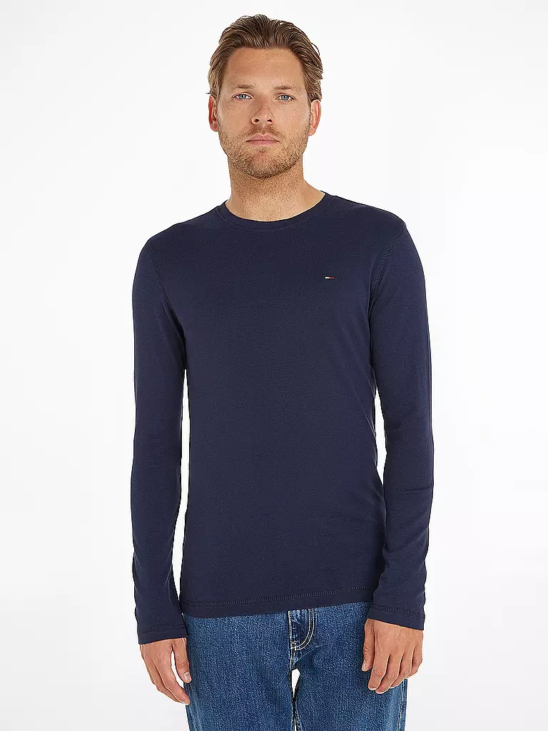 TOMMY JEANS Langarmshirt  Slim Fit dunkelblau