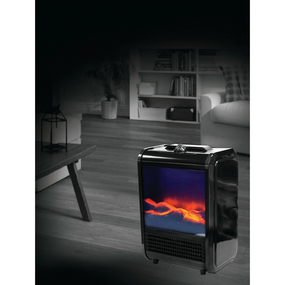Cheminée noir max heater - cheminée compacte et portable - noir