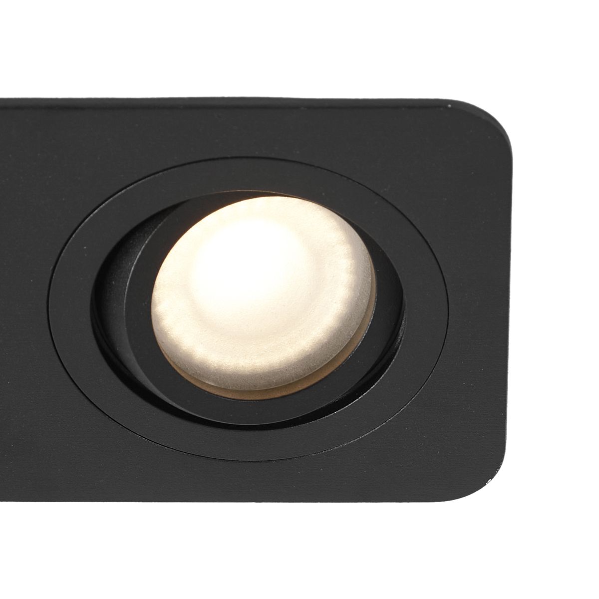 Afgeronde inbouwspot zwart GU10 50mm draai- en kantelbaar IP44 2-lichts - Alberto