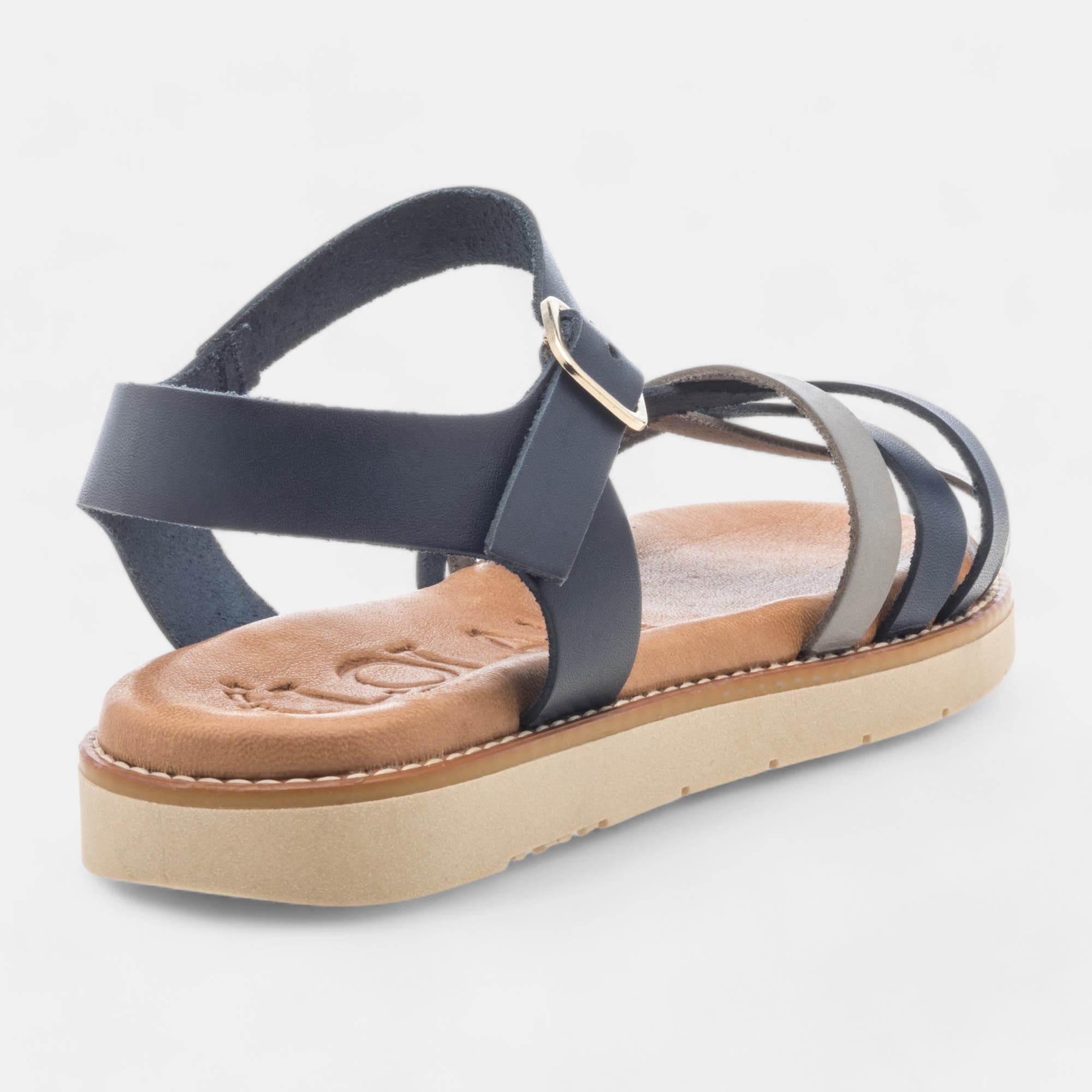 Sandales Femme en cuir bleu
