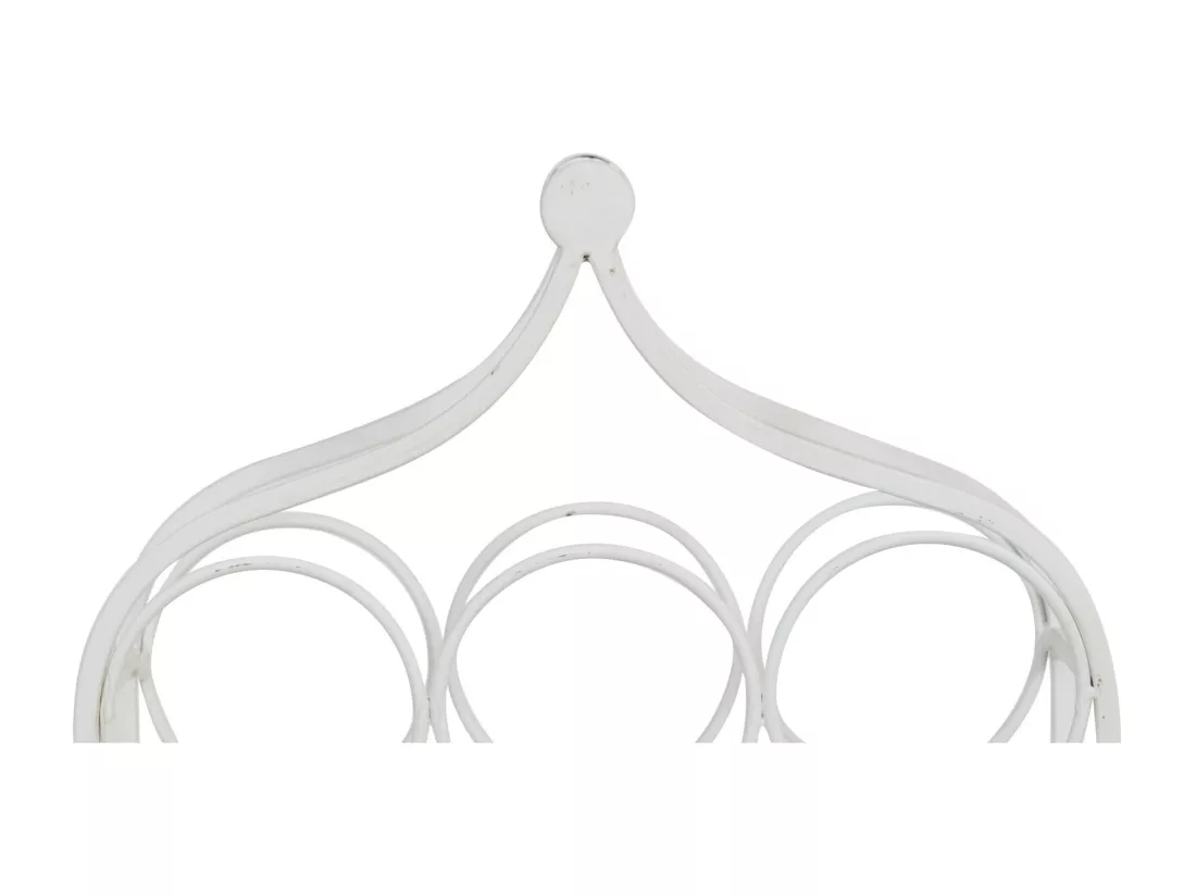 BISCOTTINI Porte-Bouteilles - Fer Forgé Finition Blanc Antique - Idéal pour la Décoration du Salon ou de la Cuisine - Casier à Vin - 35x37x14 cm