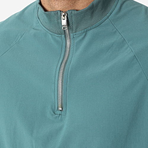 Ensemble Sweat A Col Zippé Et Pantalon Jogging LL497 Vert Bleu