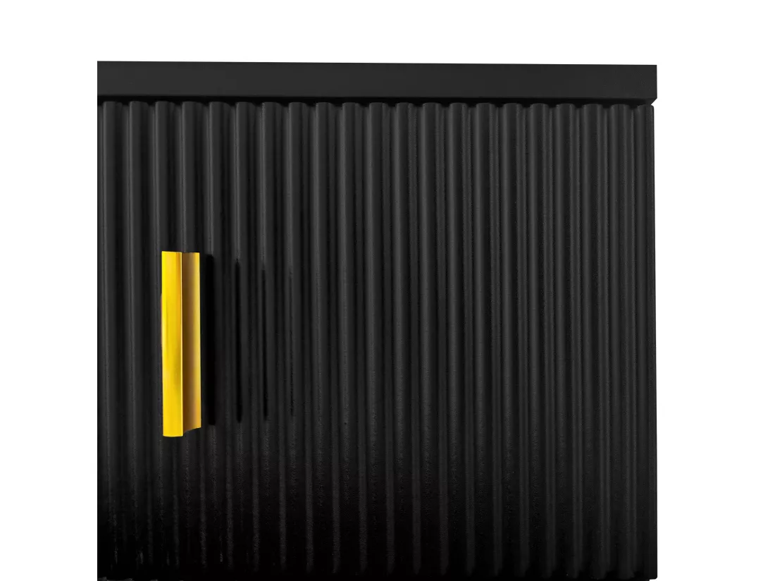 Meuble à chaussures avec 2 portes et 2 tiroirs, buffet - 82 x 35 x 101 cm - Panneaux de particules - Coloris noir