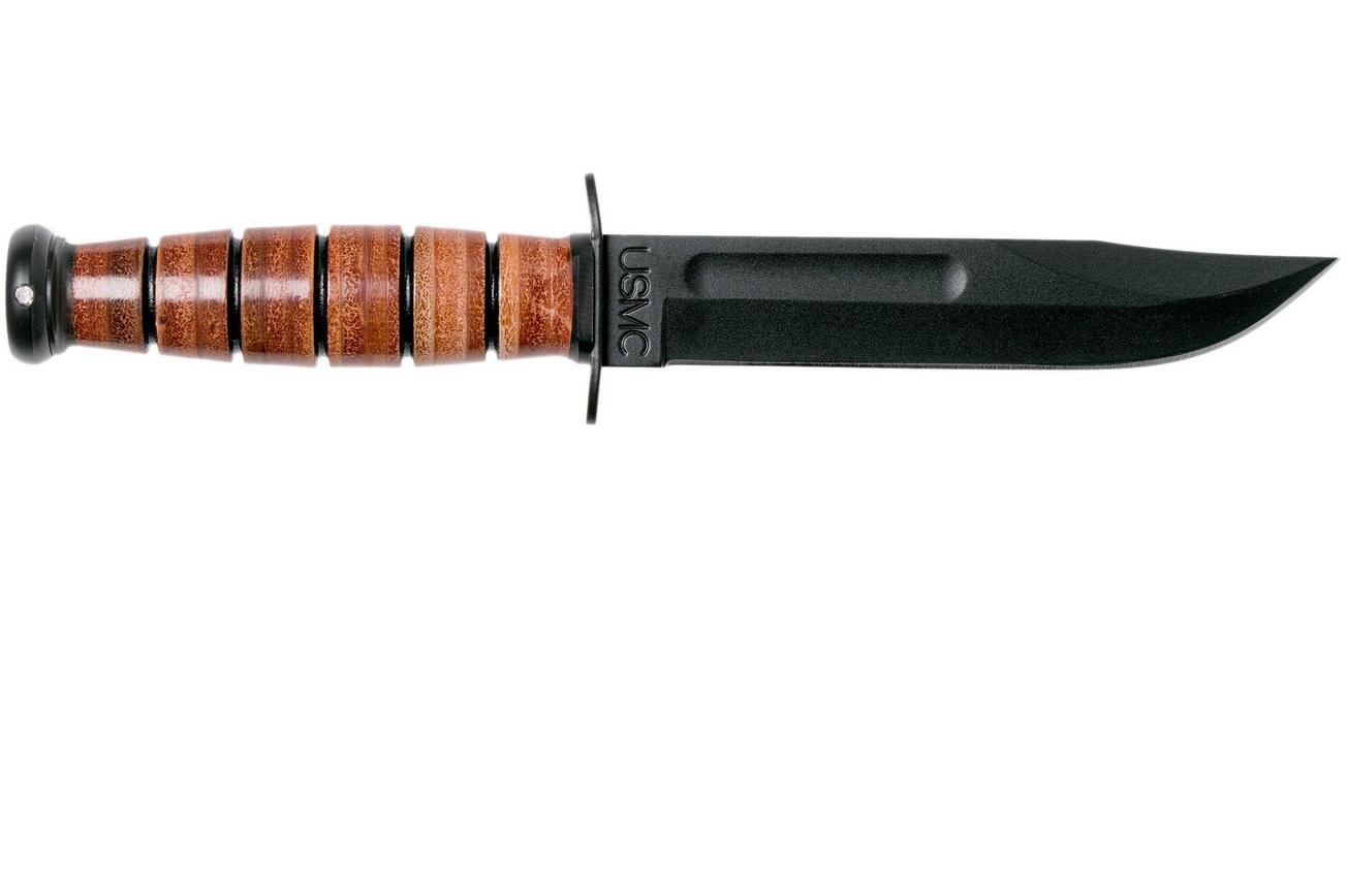 KA-BAR Short USMC Knife 1250, leather sheath