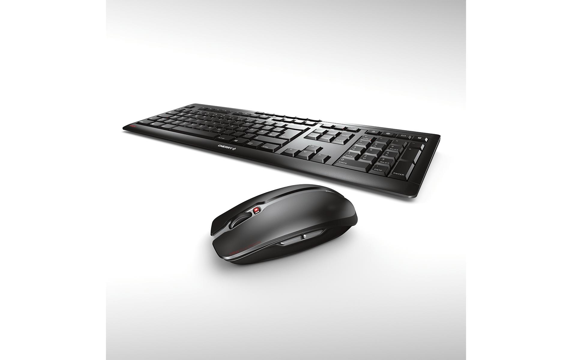 Tastatur-Maus-Set STREAM CH-Layout SchwarzSchlanke Tastatur mit flüsterleisem Tastenanschlag