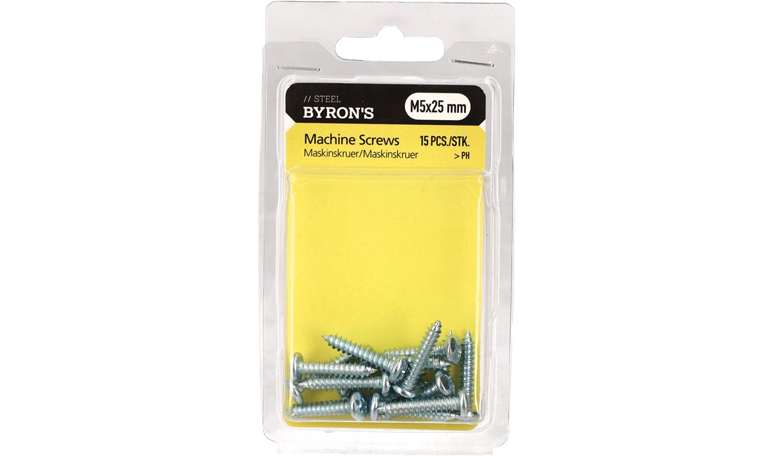 Skruer PH M5x25 mm - 15 stk.