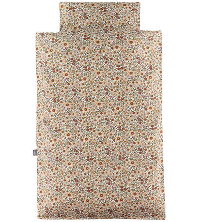 Nørgaard Madsens Bettwäsche - Baby - Weiß m. Rote und beige Blum