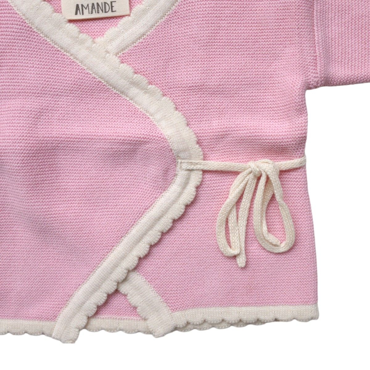 Gilet cache-cœur coton rose 3-6 mois Amande