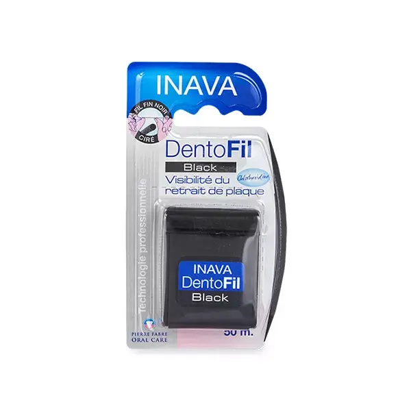 Fio dental preto Inava Dentofil 50m