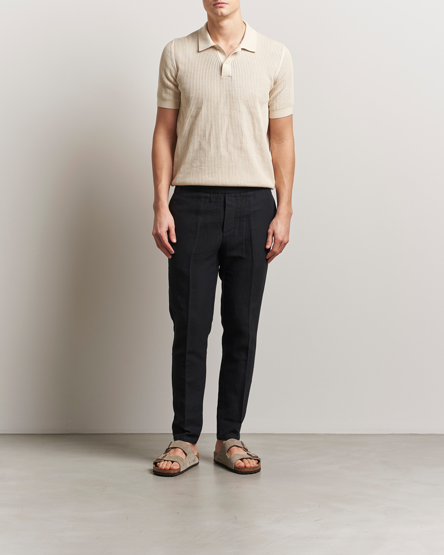 Samsøe Samsøe Smithy Linen/Cotton Drawstring Trousers Black