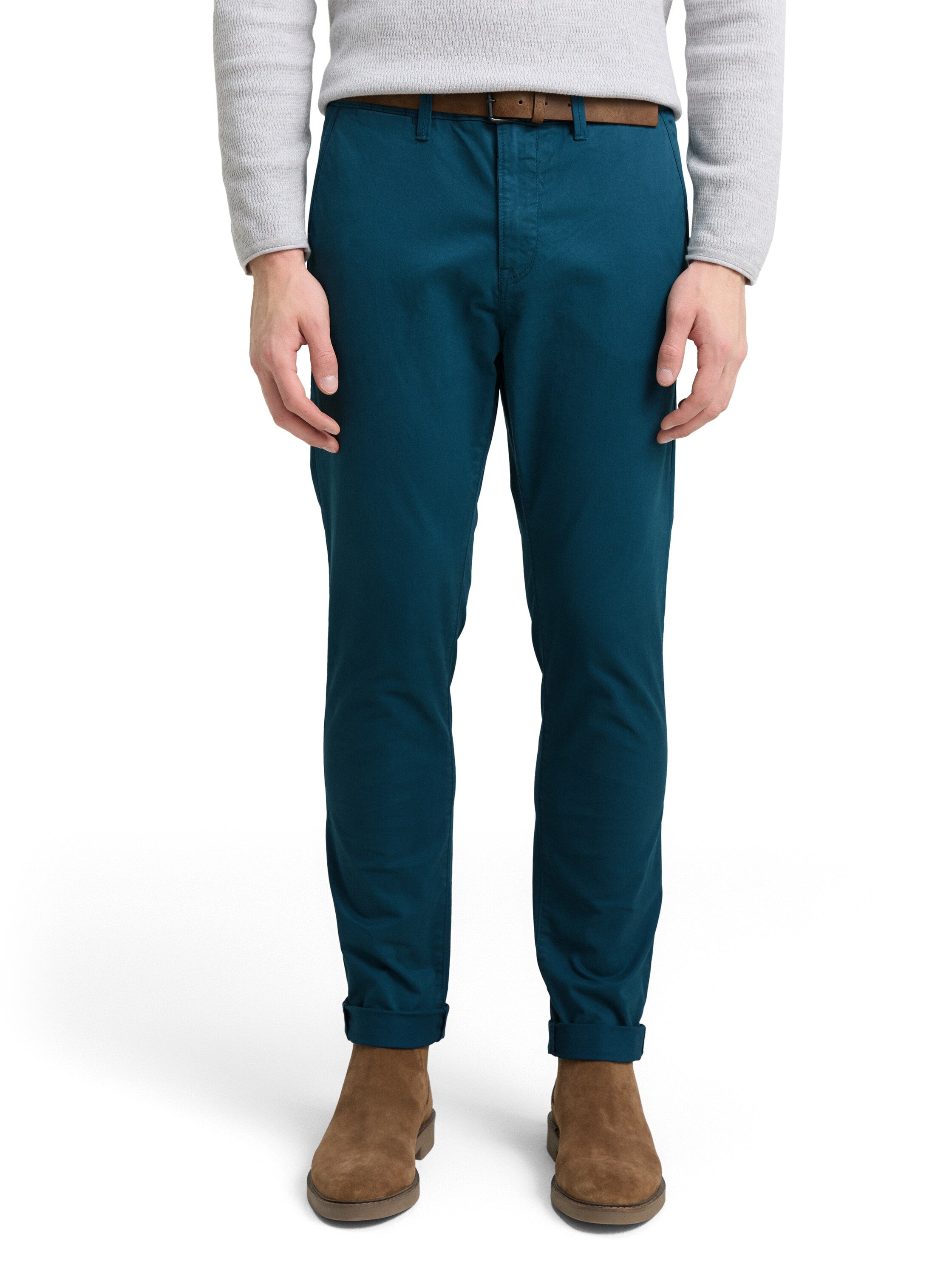 TOM TAILOR Denim Chinohose  mit Gürtel