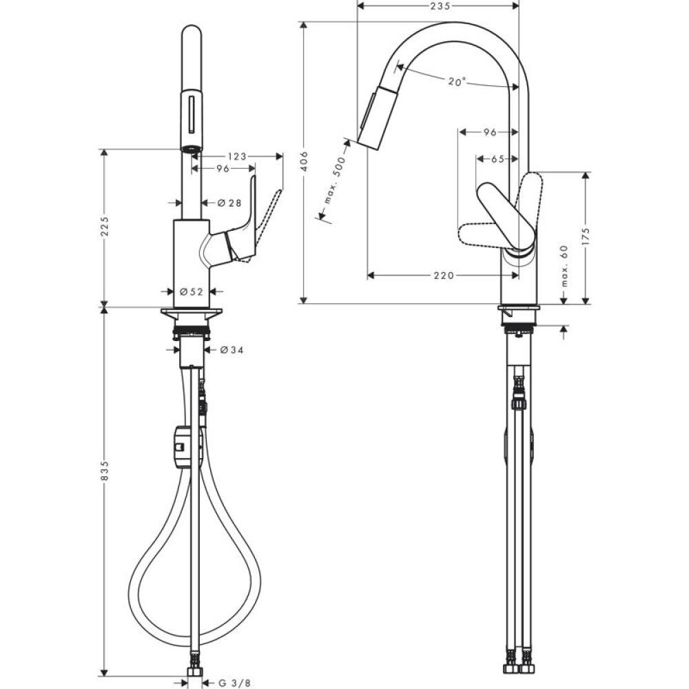 KJØKKENARMATUR HANSGROHE FOCUS M41 1-GREPS 240 2JET
