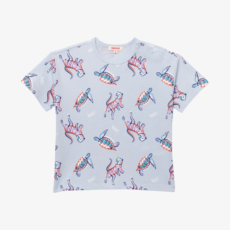 T-shirt bébé garçon tigres bleu Catimini Bleu