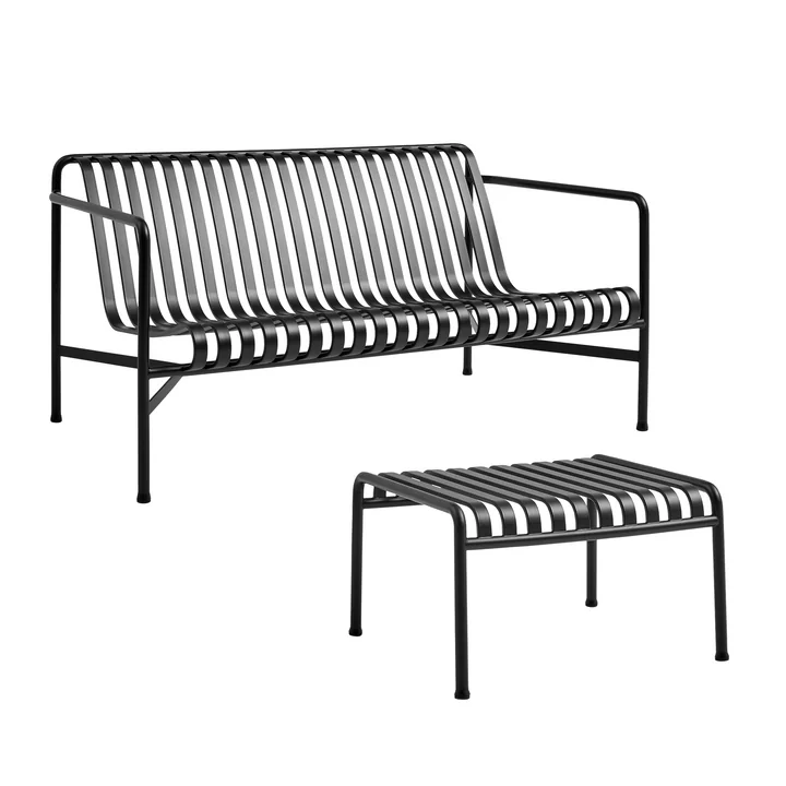 HAY - Palissade Lounge Sofa   Ottoman, anthrazit