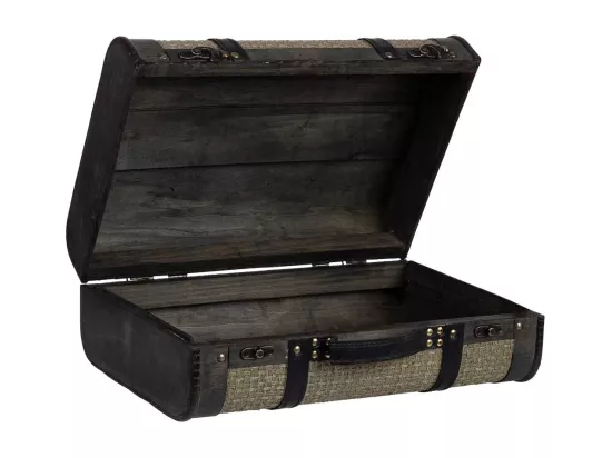 Valise en bois argenté 43x30x17