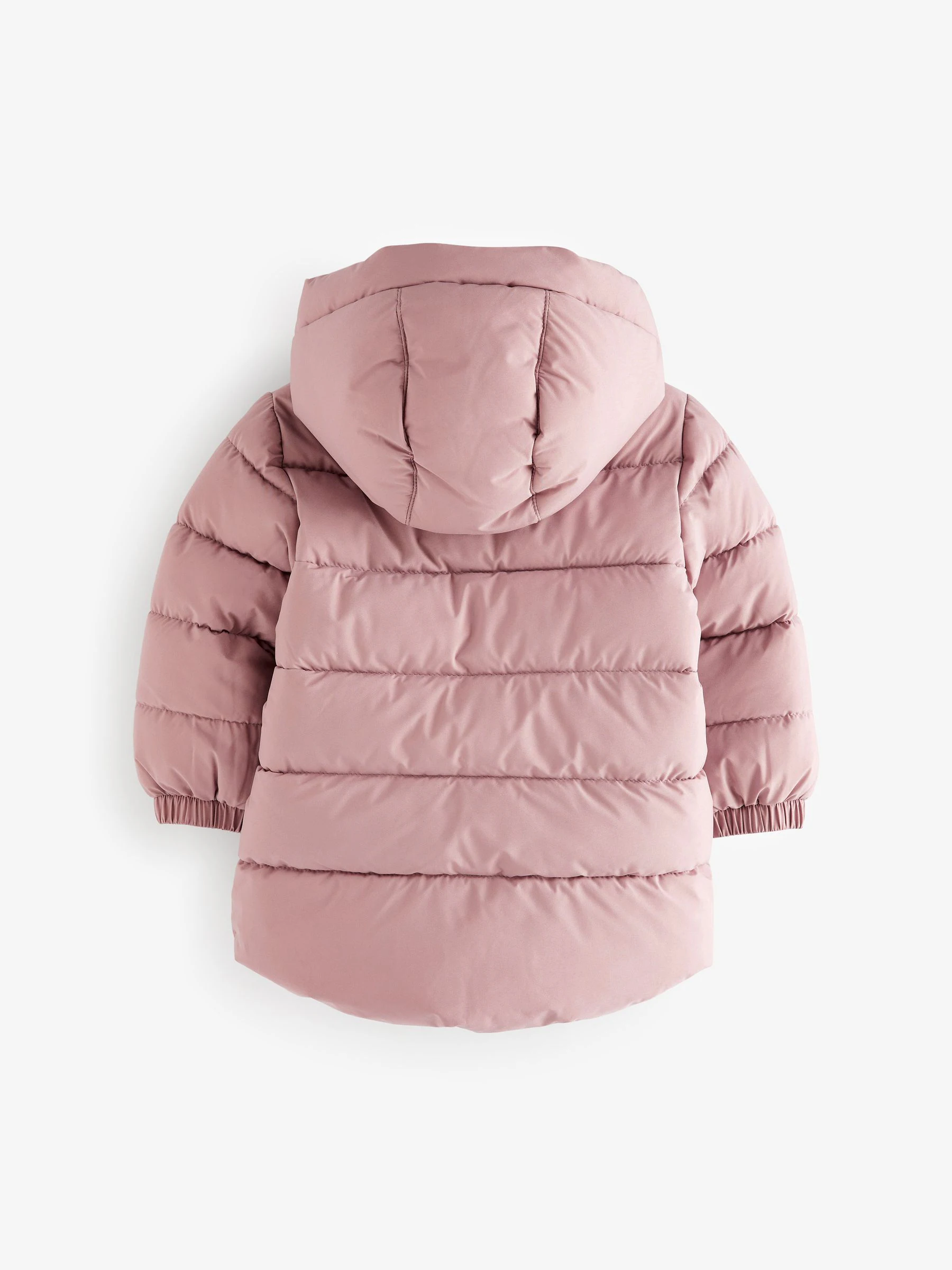 Roze - Regenbestendige gewatteerde jas met fleecevoering en capuchon (3mnd -7jr)