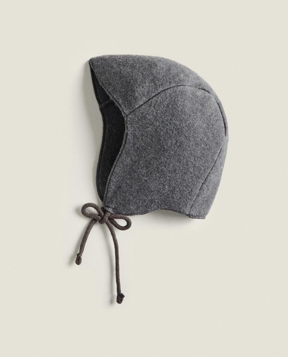 Gorro de lã cinza