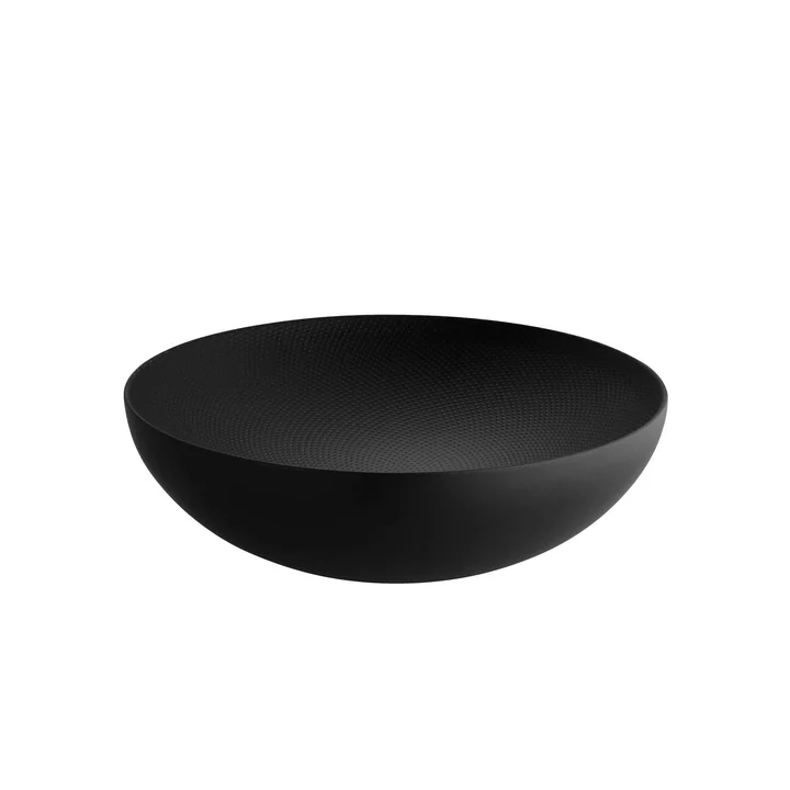 Alessi - Doppelwandige Schale, Ø 32 x H 9,5 cm, schwarz mit Reliefdekor