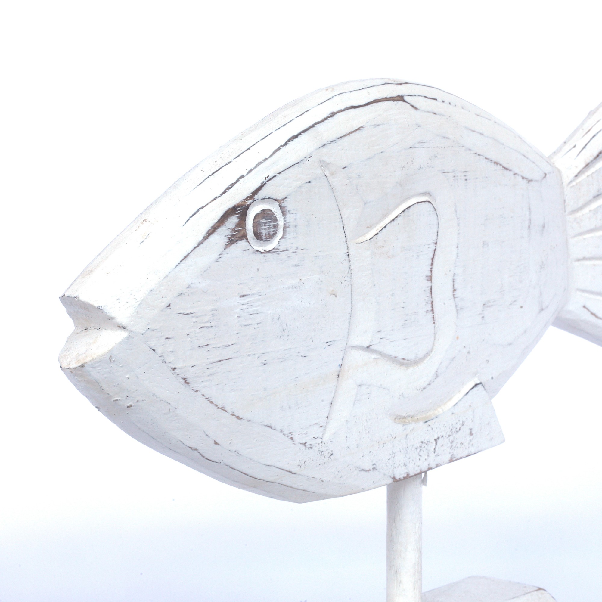 Aufsteller 'Fisch' weiß, B 30 cm, H 20 cm, T 8 cm von fischer's lagerhaus