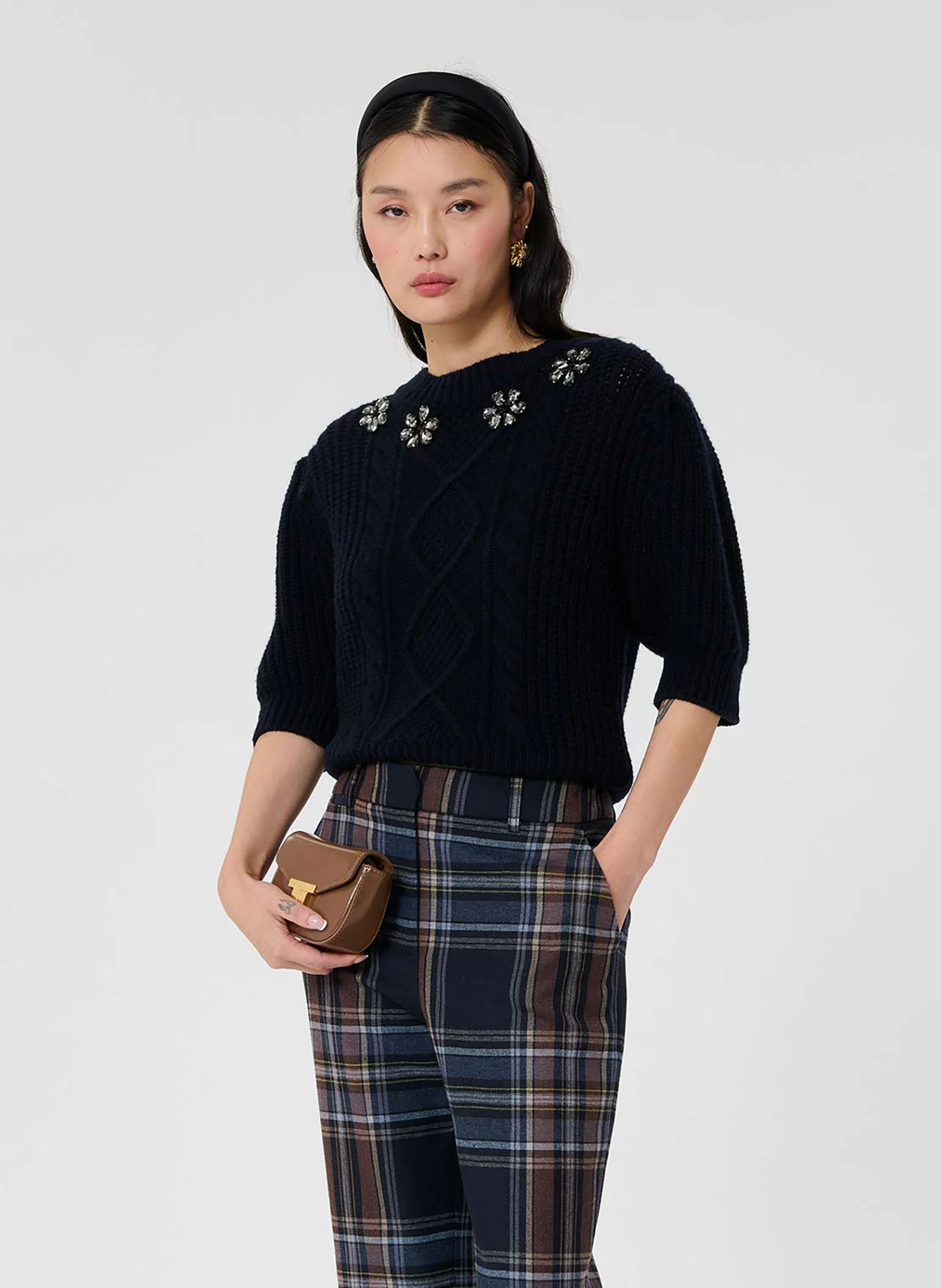 PSYCHE - Pull col rond en laine | Bleu