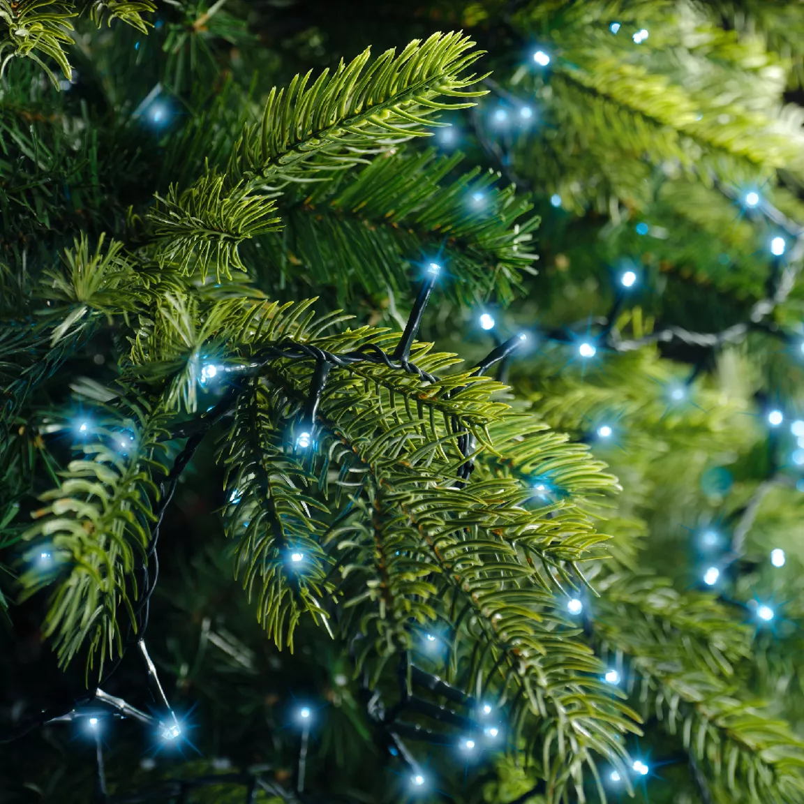 Guirlande lumineuse 16 m 750 LED câble vert Luxe Bleu