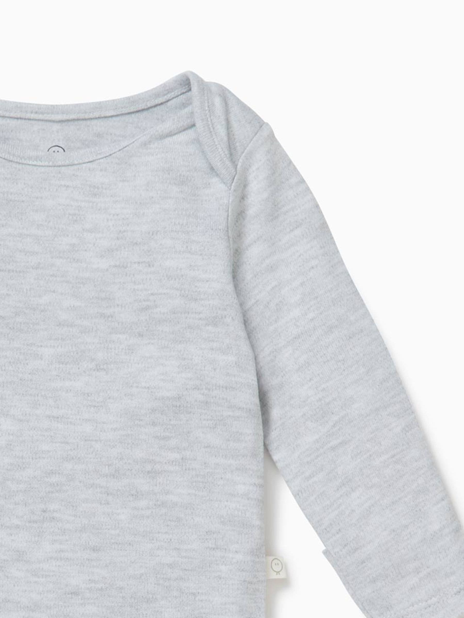 Grijs - MORI Lange Mouw Envelope Hals Bodysuit