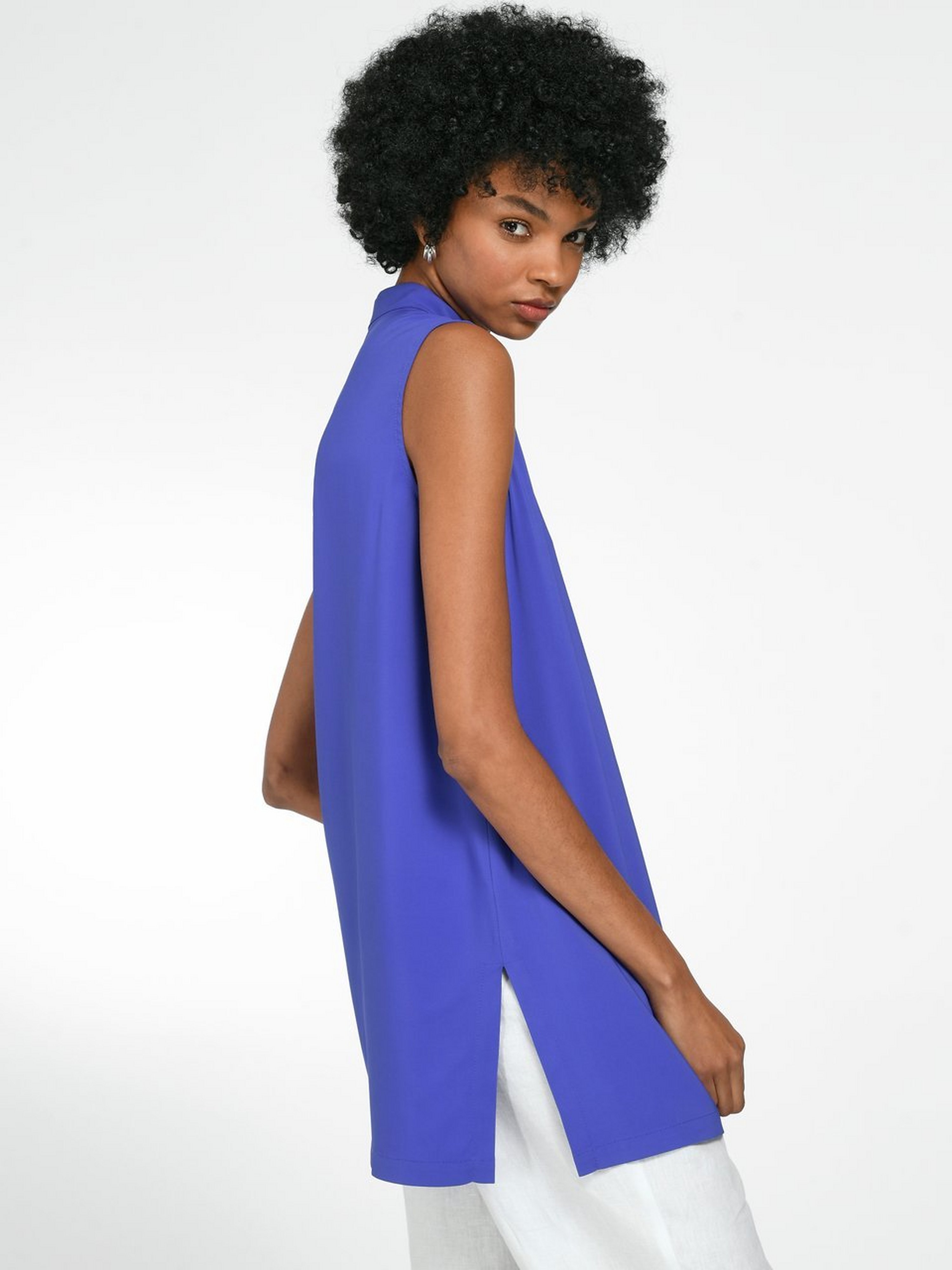 Ärmellose Long-Bluse