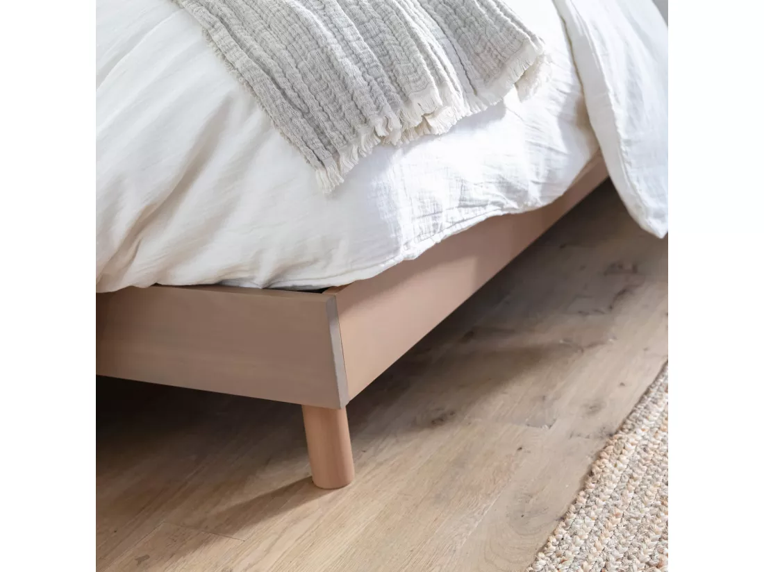 Sommier kit en bois massif taupe 160x200