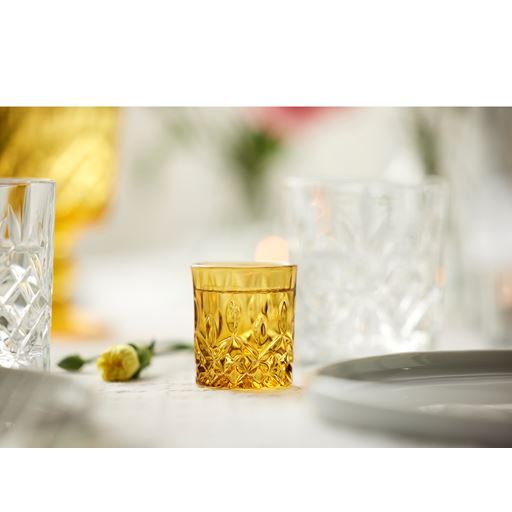 Lyngby Glas Sorrento 4-pak Shotglas, Amber, 4 cl