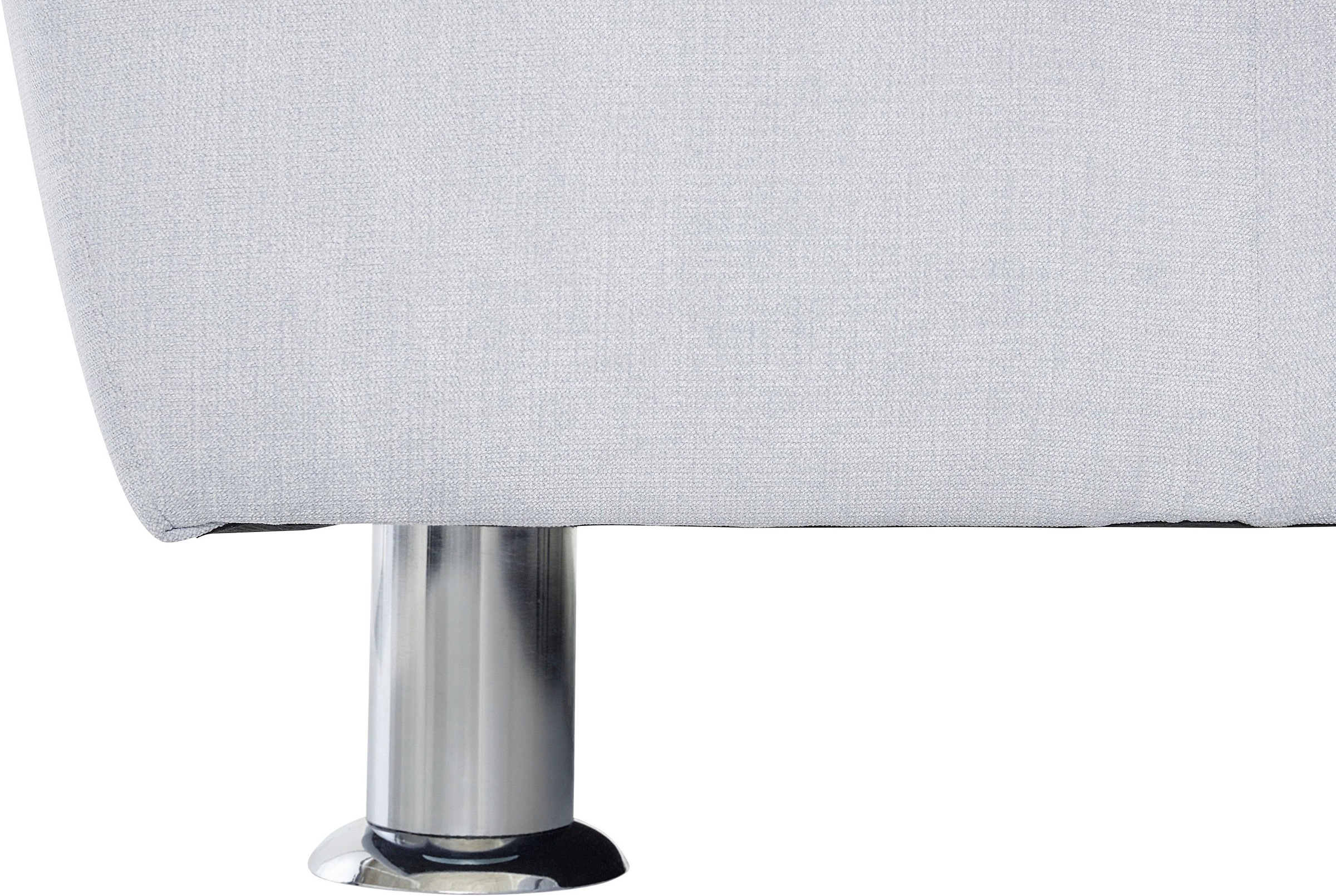 DOMO collection Wohnlandschaft »Franzi optional mit Bettfunktion, Bettkasten & Kopfteilverstellung« U-Form, Recamiere rechts, pastelblau, B/T: 344/206 cm