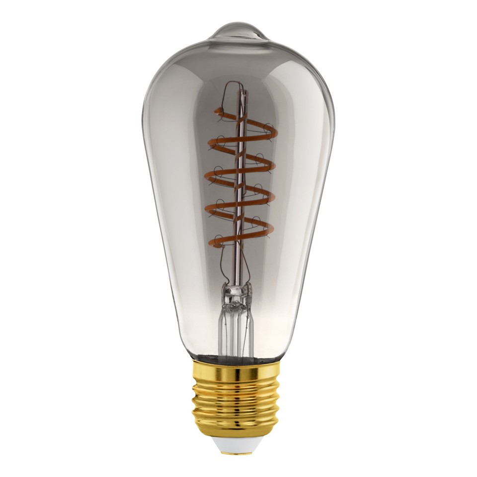 EGLO - E27 ST64 spiral, røg - Varm hvid - Zigbee, Bluetooth