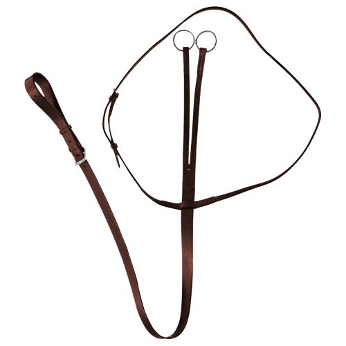 Martingale de couro marrom para cavalos