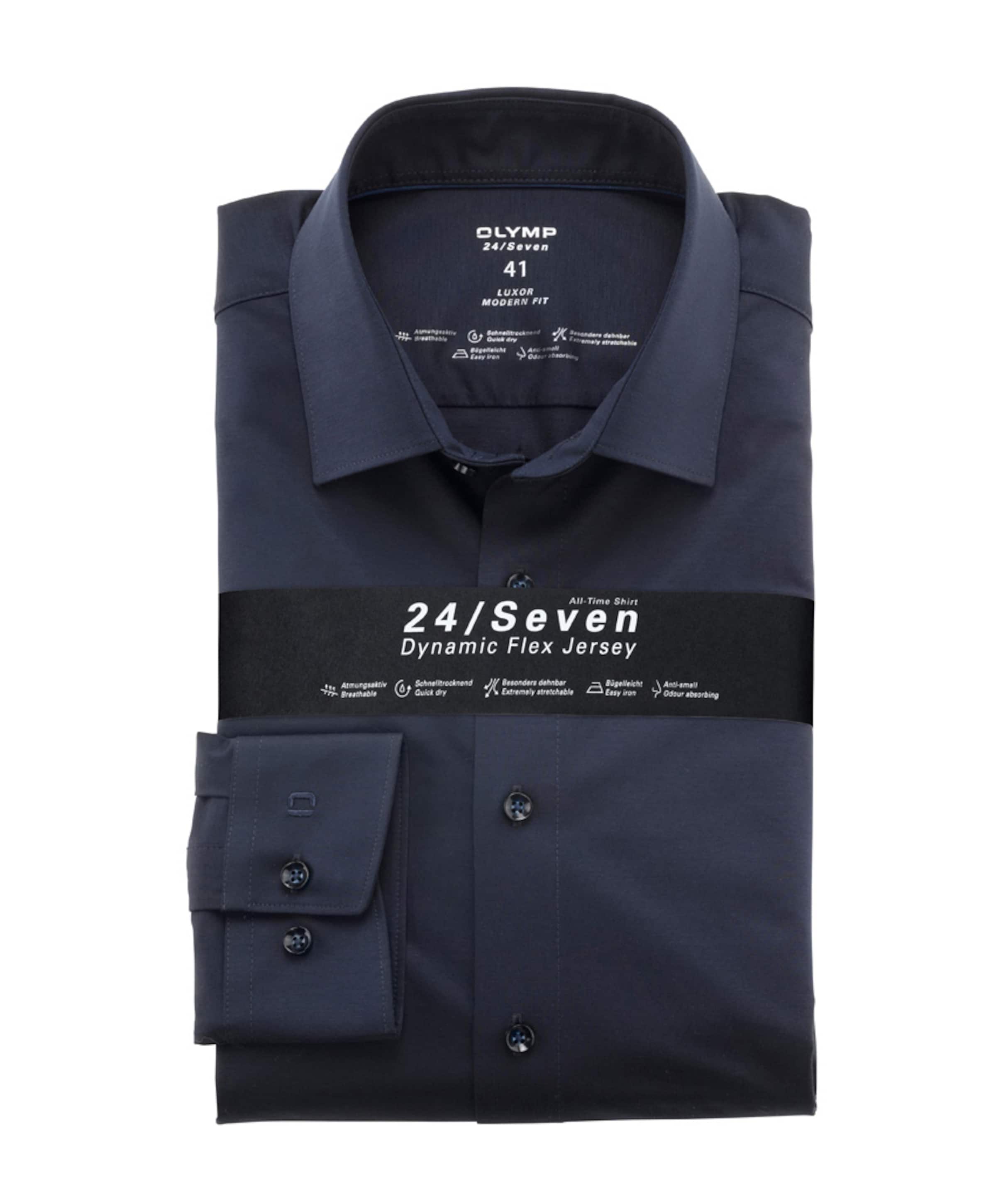 Olymp Modern fit Luxor Heren overhemd lange mouw blauw