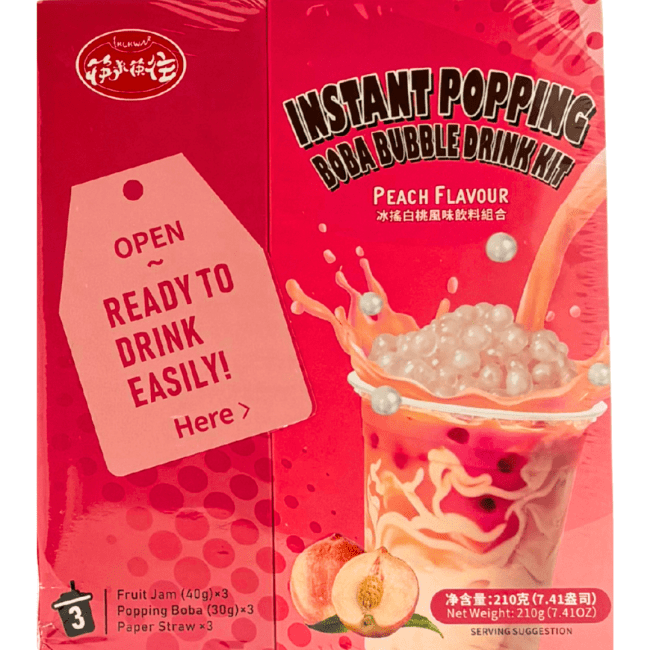 KLKW Instant Popping Boba Bubble Drink Kit- Perzik Smaak 210g