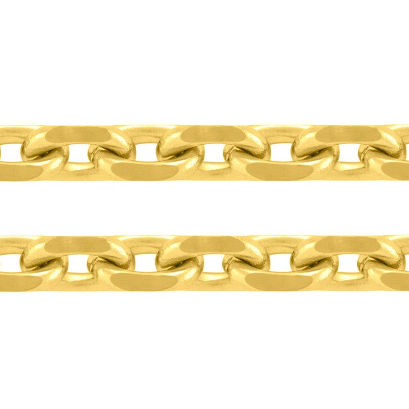 Chaine longue fine Homme 60 cm maille Forçat en plaqué or 60cm 1,2mm
