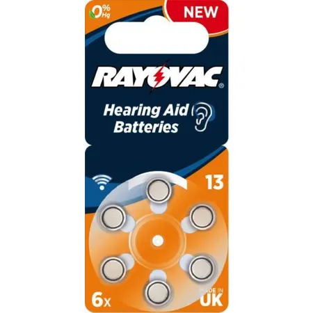 Rayovac Hörgeräte Knopfzelle HA13/V13 PR48, 6 Stück
